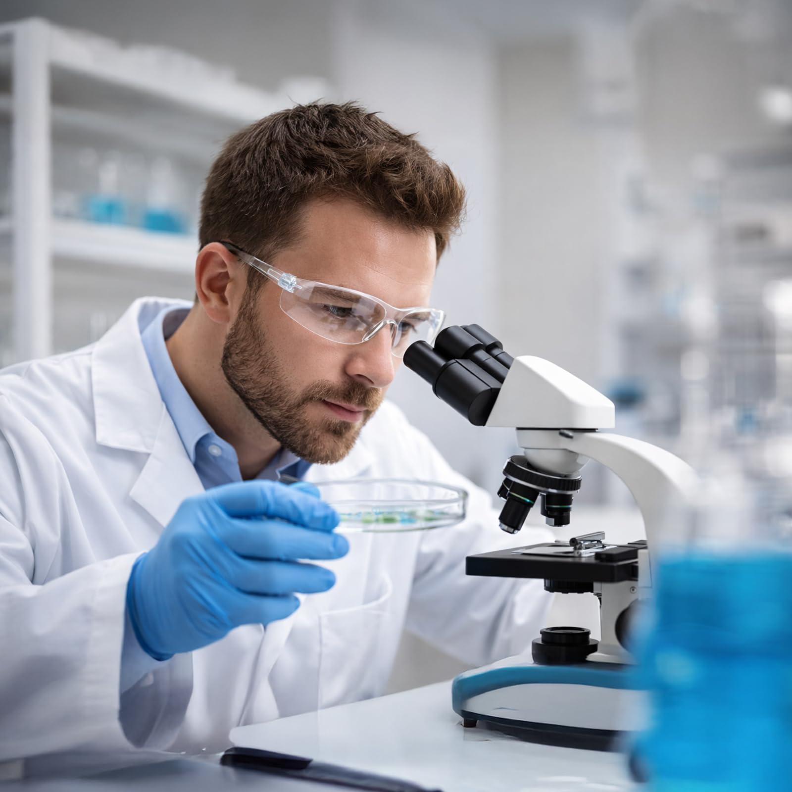 Paquete de 50 lentes de seguridad transparentes a granel, gafas de protección ocular para hombres y mujeres, lentes resistentes a los impactos para el trabajo, construcción, laboratorio, campo