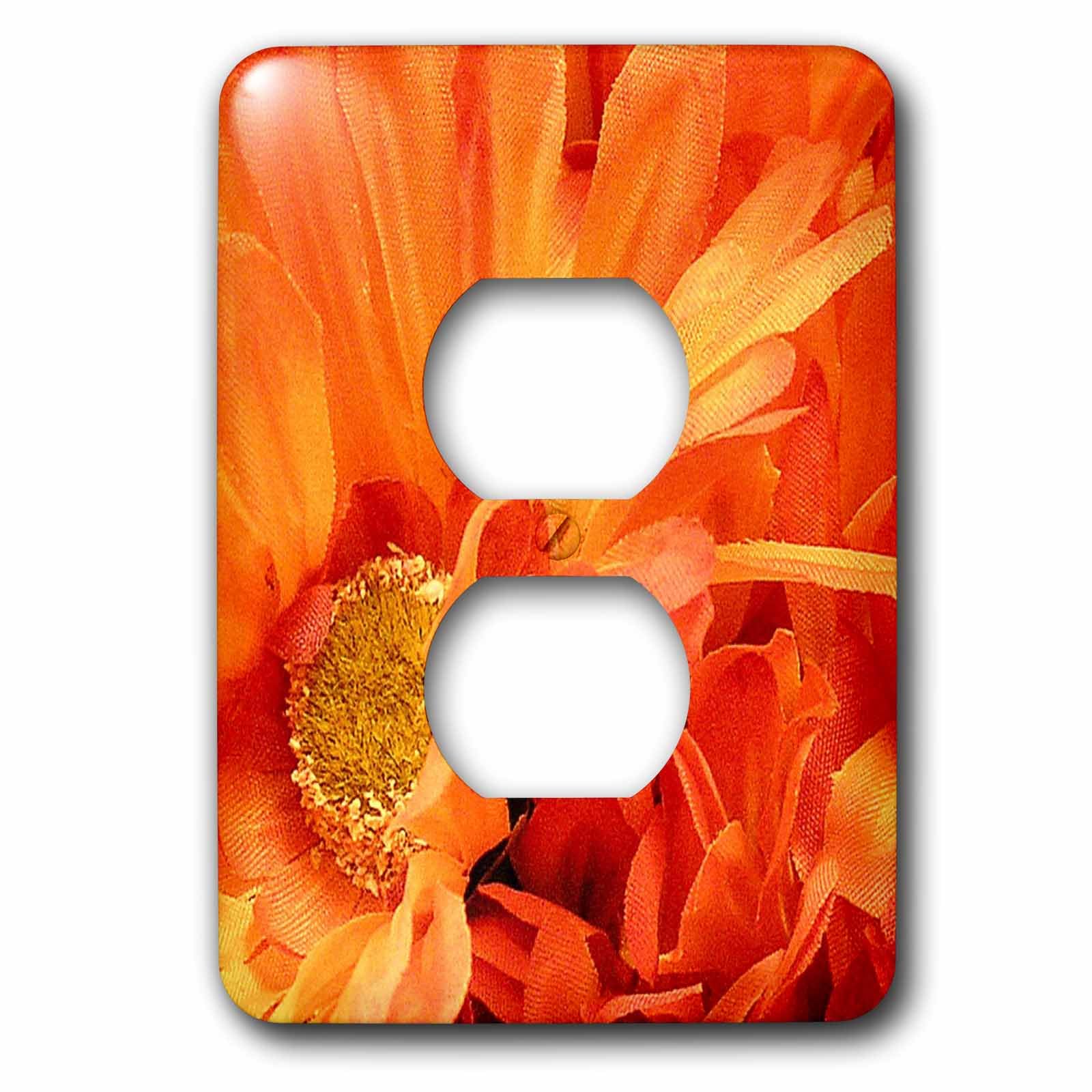 2 fleurs orange vif couvercle de prise pour cacher les plaques électriques usées