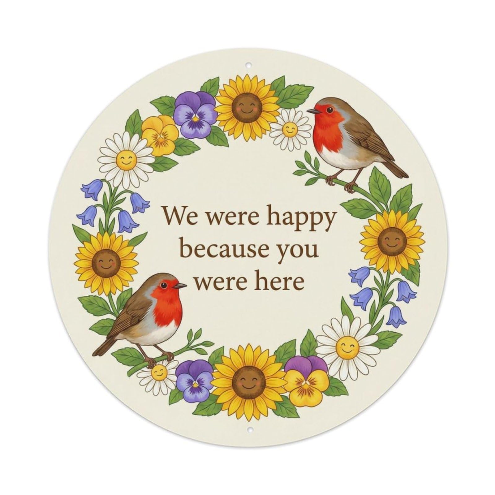 European Robin Garden Sign Heaven Love Happy Metal Tin Sign