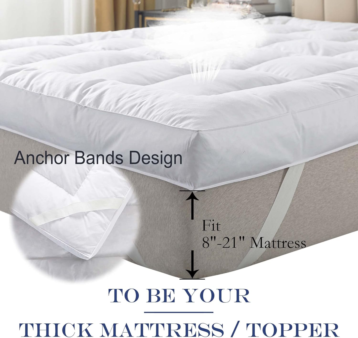 WhatsBedding 5 Inch Goose Down and Feather Bed, Luxury Thick Mattress