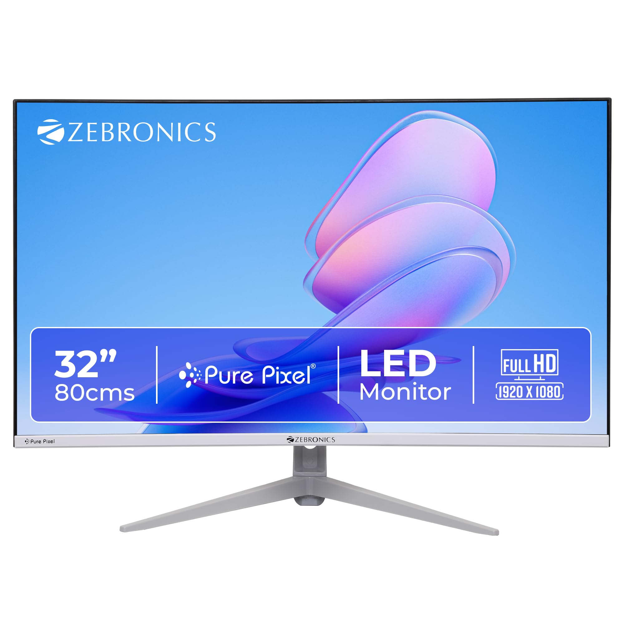 ZEBRONICS 32Inch FHD Curved Gaming Monitor, 250 nits, 100Hz, 1080p, 16.7M Colors, USB, HDMI/VGA Dual Input, Built-in Speakers, Ultra-Slim Bezel, Metal Stand, Wall Mountable (EA320)-image-46