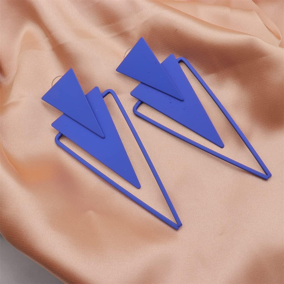 Metal Triangle Dangle Earrings.Mulitcolor Hollow Drop Earrings Unique Geometry Earrings Fashion Bar Party Jewelry for Women - Image 3