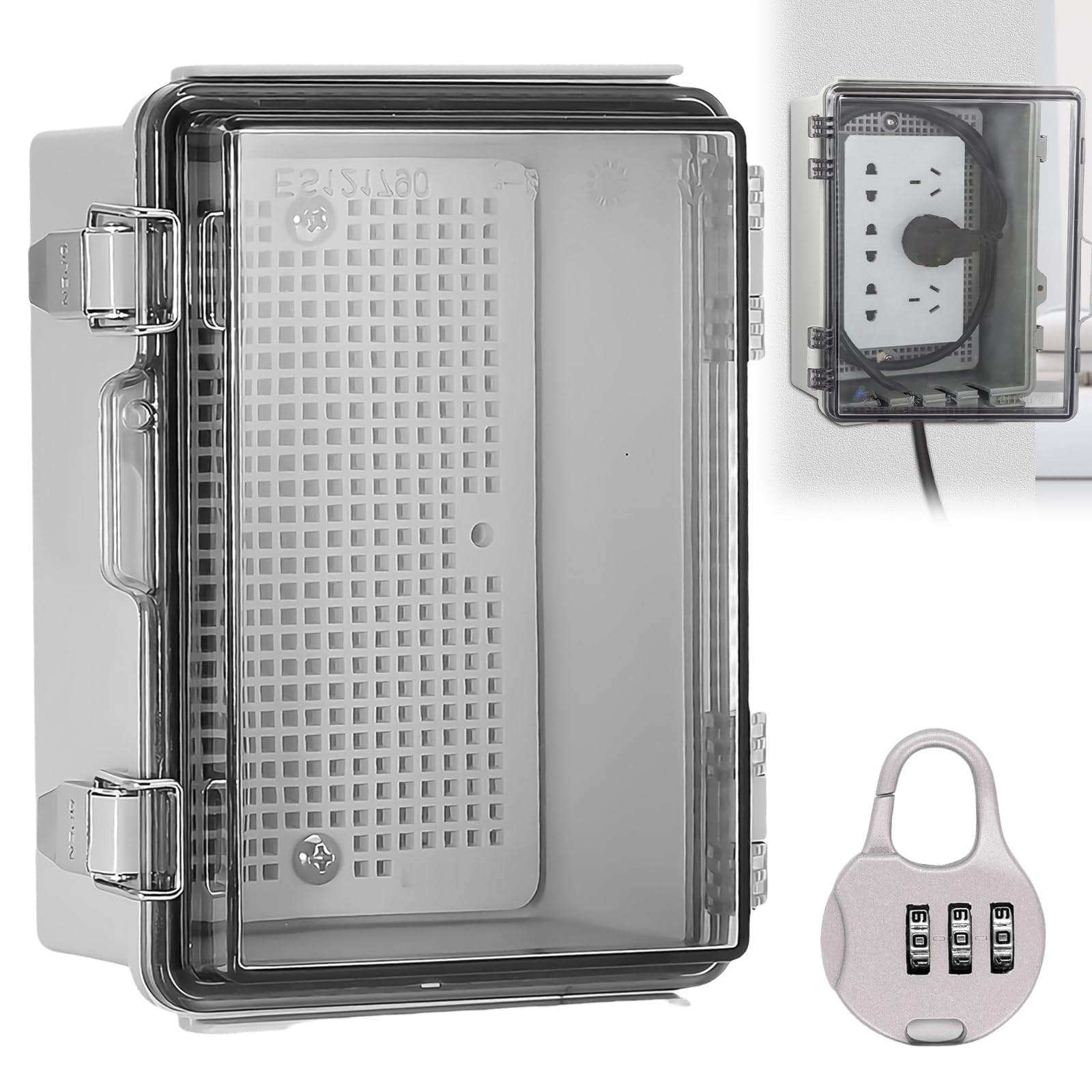 Caja de conexiones resistente al agua IP66: caja de distribución para montaje en superficie, caja de conexiones eléctricas ABS, caja de distribución exterior, armario de distribución transparente