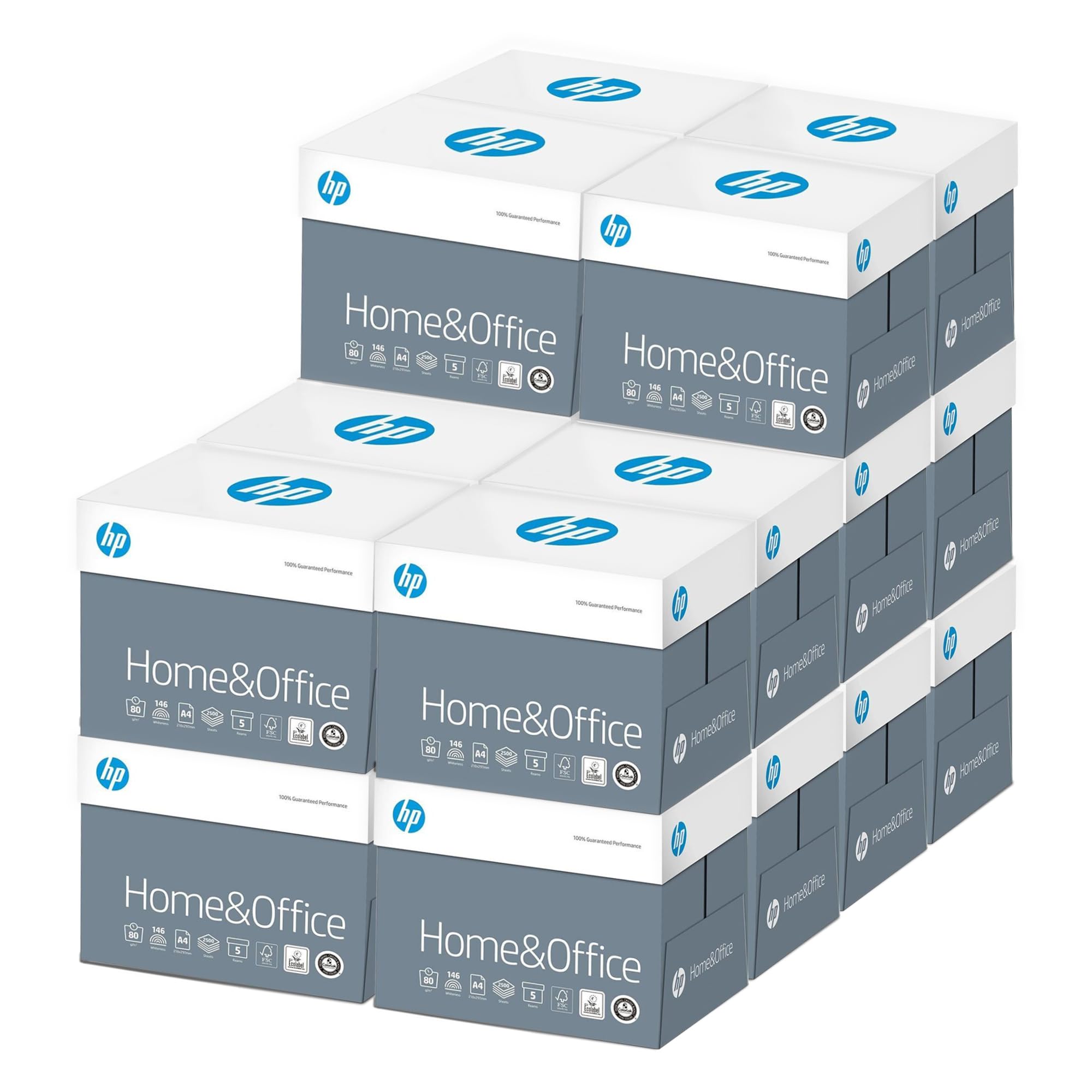 HP Druckerpapier A4 Kopierpapier 80g - 20 x 2.500 Blatt - 50.000 Blatt | HP Druckerpapier und Kopierpapier DIN A4, 50.000 Blatt, 80 g/m², weiß, Büro und Home Office, Universalpapier