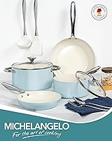 Vista 7 de MICHELANGELO Pots and Pans Set Non Stick Ceramic Cookware Set, 8-Piece Nonstick Pots and Pans, Non-Toxic, Oven Safe & Compatible with All Stovetops