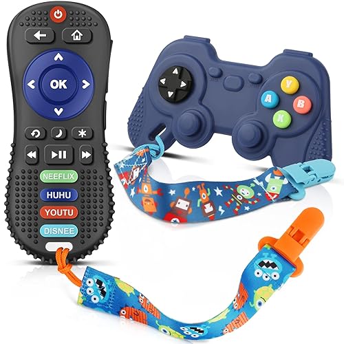 Miniatura 1 de Juguetes de dentición para bebés de 0 a 6 a 12 meses, paquete de 2  Control remoto de TV y control de juegos, juguetes de dentición para bebés,
