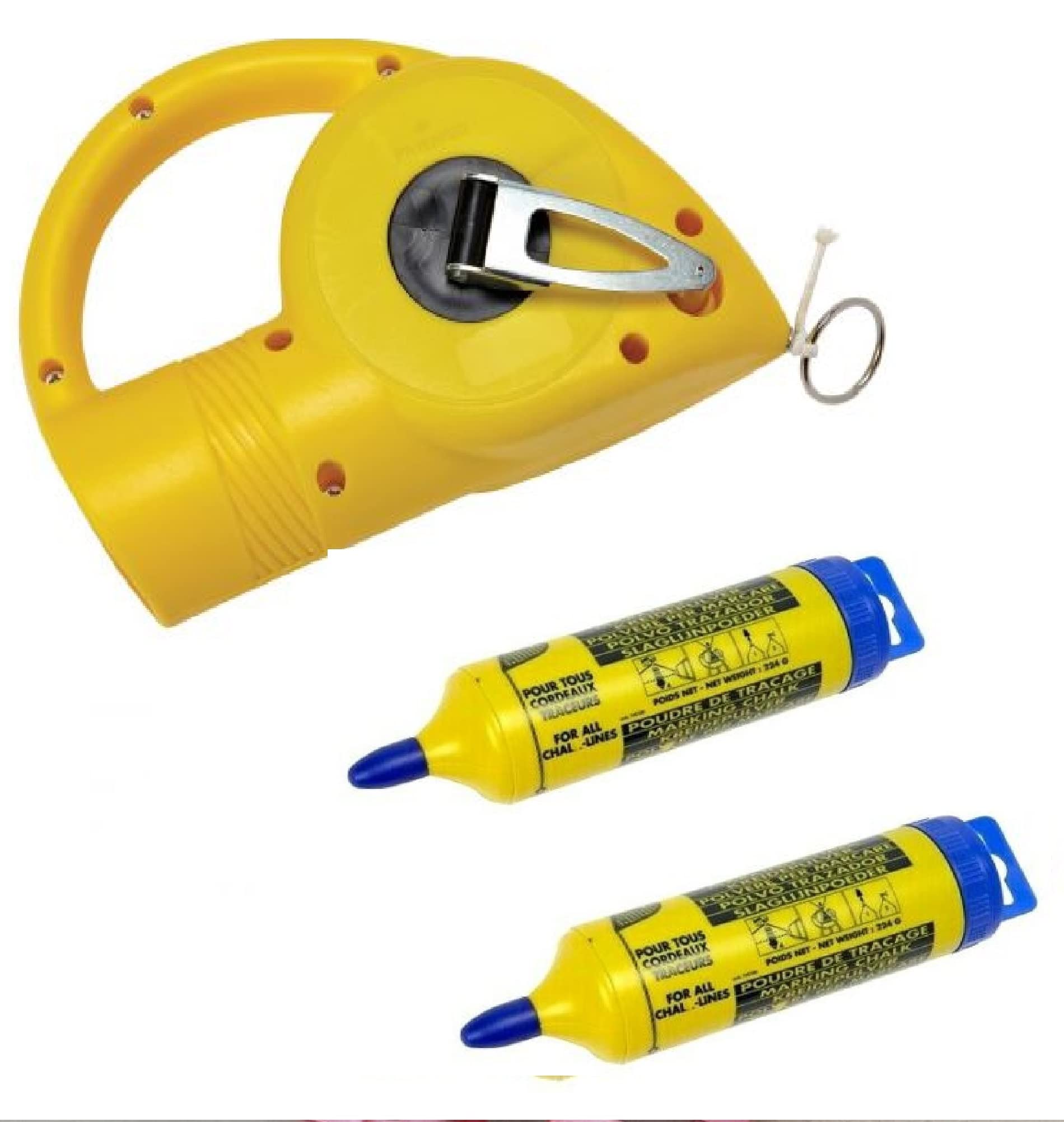 Maxi Chalk Line 30M Road/Roof Marking with 2 Blue Chalk Flasks