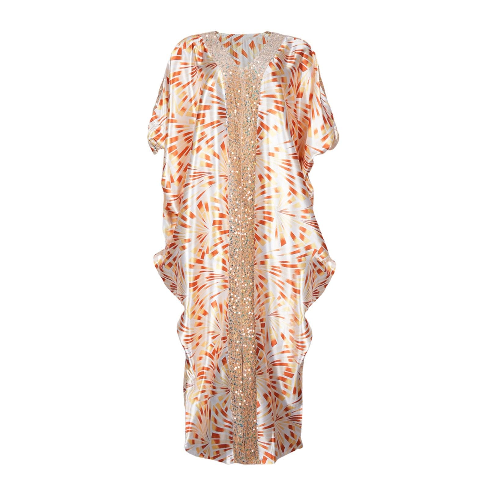 Generisch Abito africano bubuu con fessura anteriore, elegante abito plus size