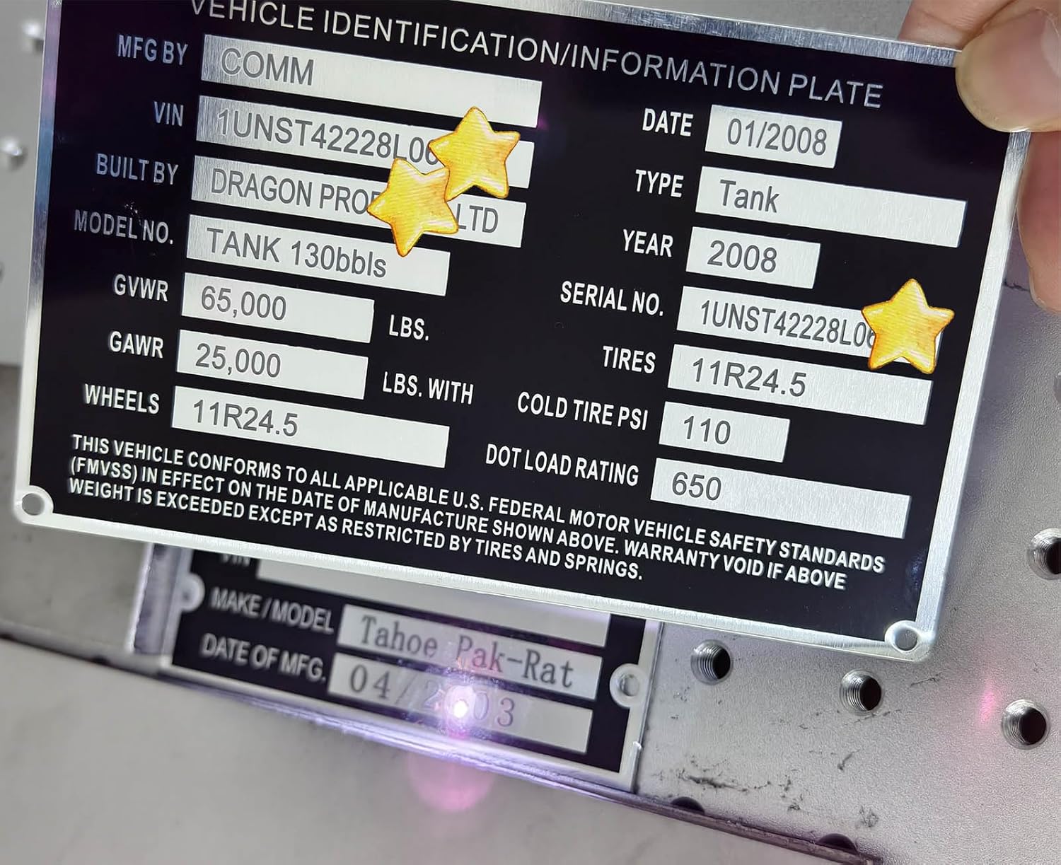 3-6 Days Fast Delivery – OVERED Custom Engraved Aluminum ID Plates, Personalized Number Plate, Stainless Steel ID Tag, Serial Number, Industrial Data Equipment Label, Nameplate Identification