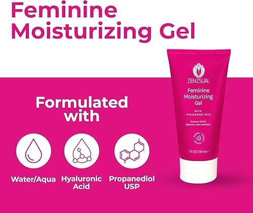 Miniatura 3 de ZENZSUAL Gel hidratante femenino, tamaño de viaje de 1 oz, 100% vegano, sin parabenos, cuidado diario suave, fórmula equilibrada de pH con ácido