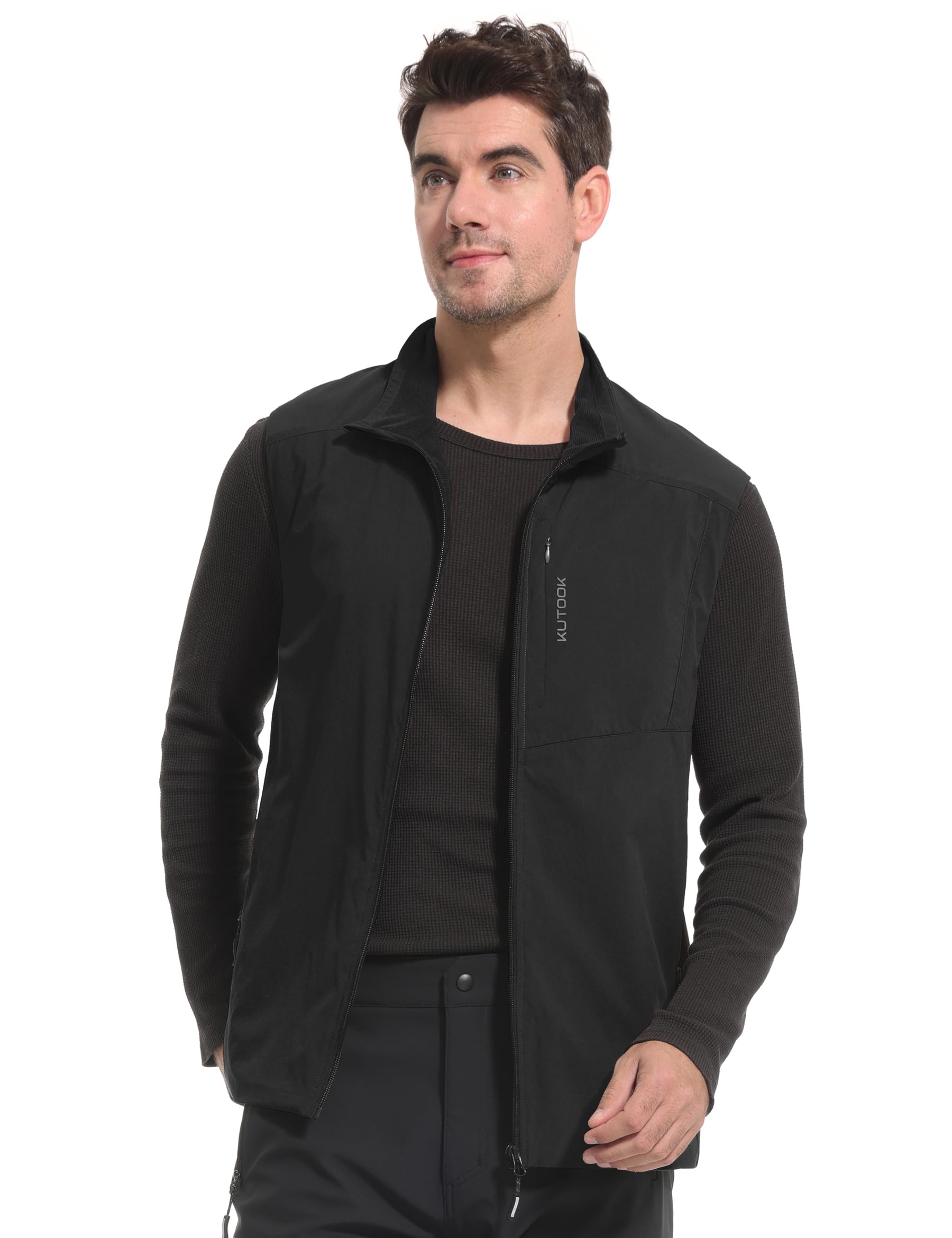 KUTOOK Gilet Uomo Invernale Gilet Uomo Sportivo Gilet in Pile Softshell Trekking Gilet da Golf Antivento in Fodera per Montagna Escursionismo Ciclismo e Altre Attività Outdoor