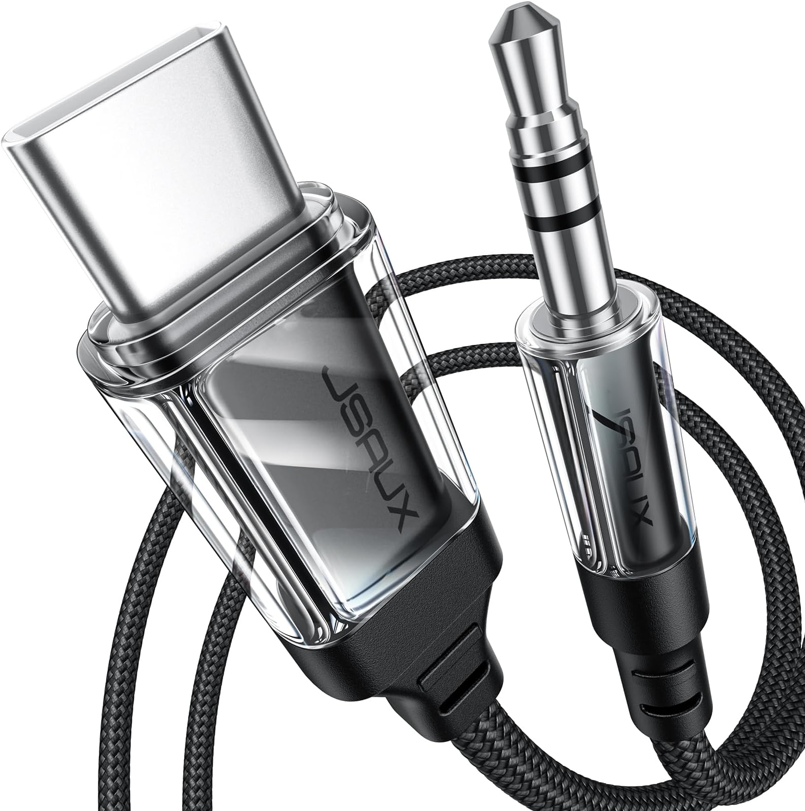 JSAUX Aux to USB C, USB C to 3.5mm Audio Aux Jack Cable Headphone Car Stereo Cord Compatible with iPhone 16/15 Pro Max, Samsung Galaxy S24 S23 Ultra, iPad Pro, Pixel 8-3.3FT