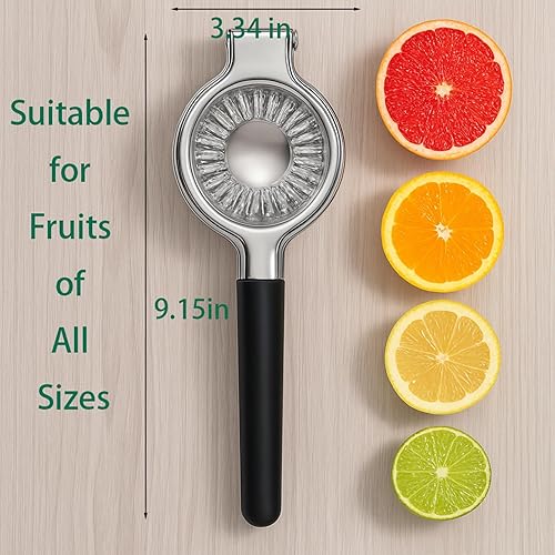 Miniatura 4 de Exprimidor de limón, exprimidor de limón de acero inoxidable y exprimidor de lima, exprimidor manual de cítricos con asas de silicona