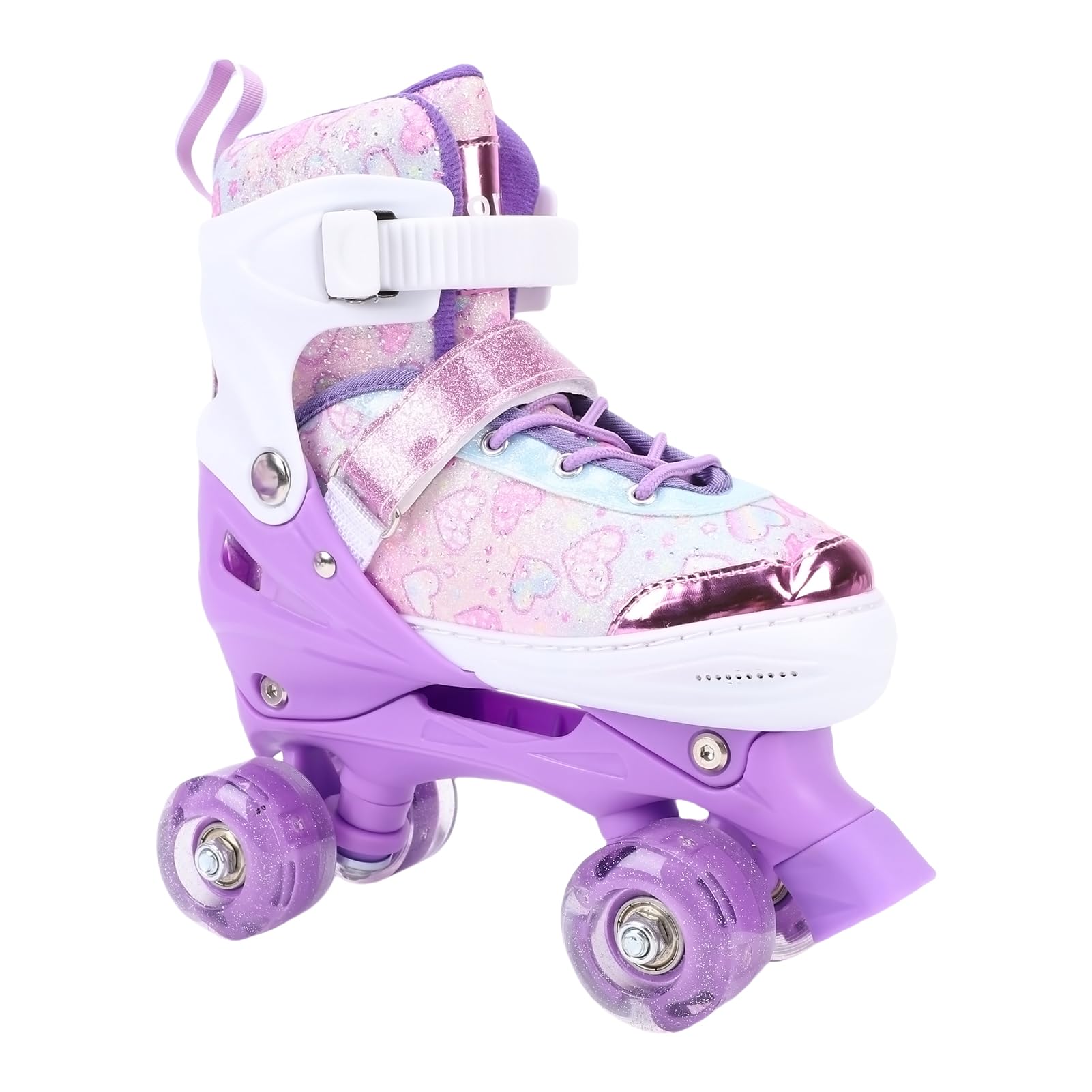 Cryfokt Patins à roulettes pour Enfants, Roue Clignotante Réglable en 4 Tailles, Roulements ABEC, Triple Protection pour Patins à roulettes pour Filles, Filles âgées de 6 à 12 Ans
