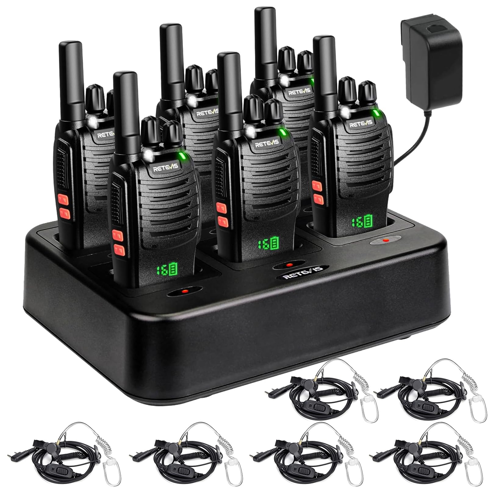 Retevis H-777H Walkie-Talkies with 6 Way Gang Charger (6-Pack)