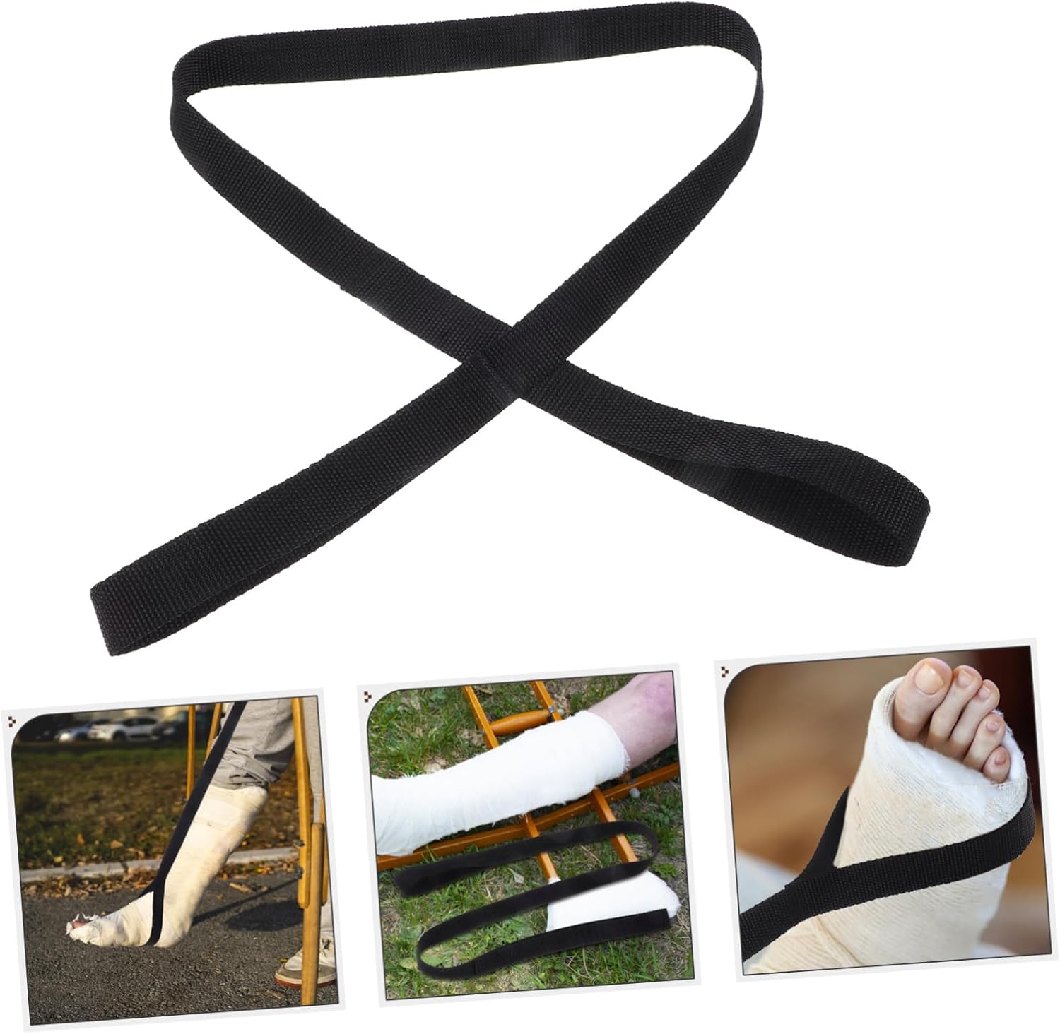 Didiseaon Elder Leg Lifting Sling Rigid Foot Lifter Transfer Belt for Patient Mobility Aid Secure Strap for Safe Transfers from Car to Bed Wheelchair Black