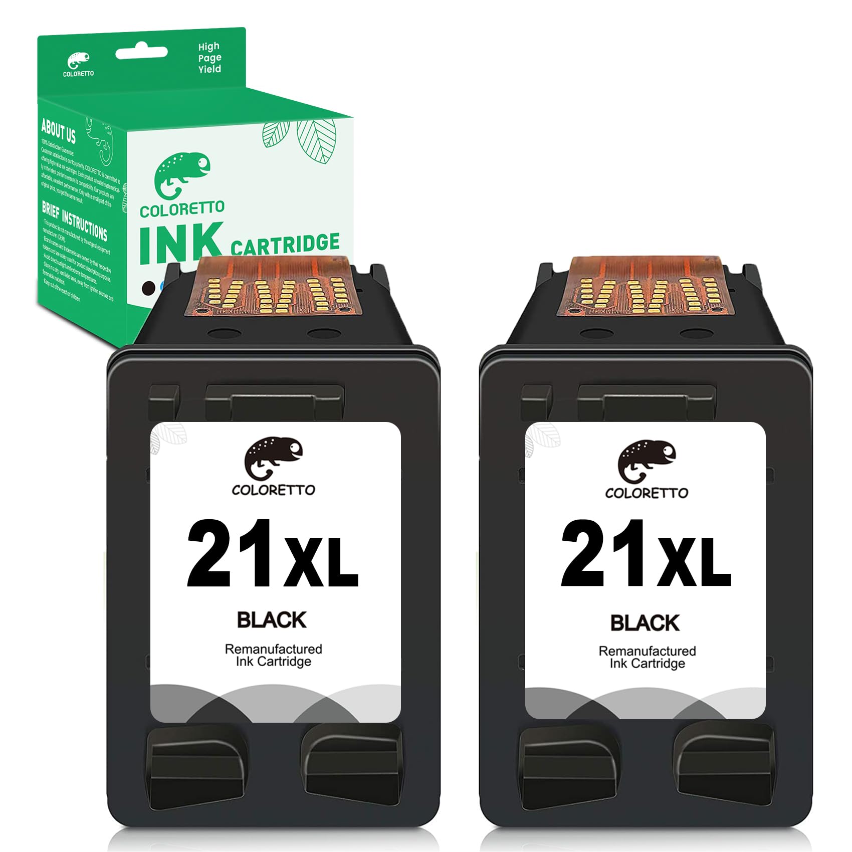 COLORETTO Remanufactured Printer Ink Cartridge Replacement for HP 21 XL,21XL to use with Deskjet: 3747, 3910, 3915, 3918, 3920, 3930, 3930v, 3938,
