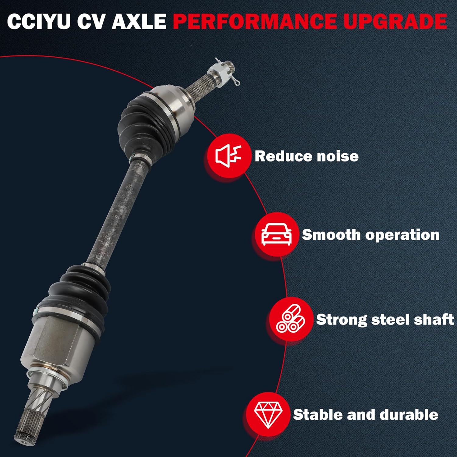 cciyu 66-6250 CV Axle Shaft Assembly Fit 2009-2014 for Nissan Cube 1.8L,2007-2014 for Nissan Tiida 1.8L,2007-2012 for Nissan Versa 1.8L Front Left Drive Side FWD