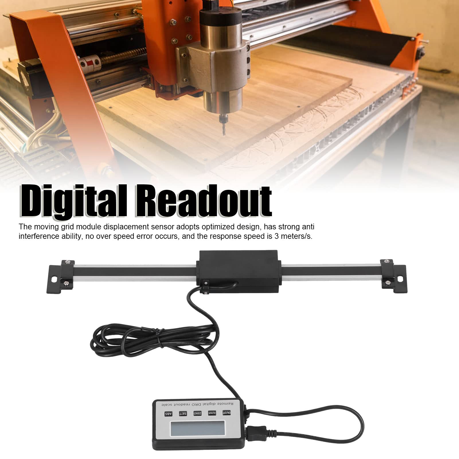 Escala lineal de lectura digital Regla de pantalla LCD de alta precisión con respaldo magnético fuerte para tornos y fresadoras Construcción de aleación de aluminio de acero (0-200 mm)