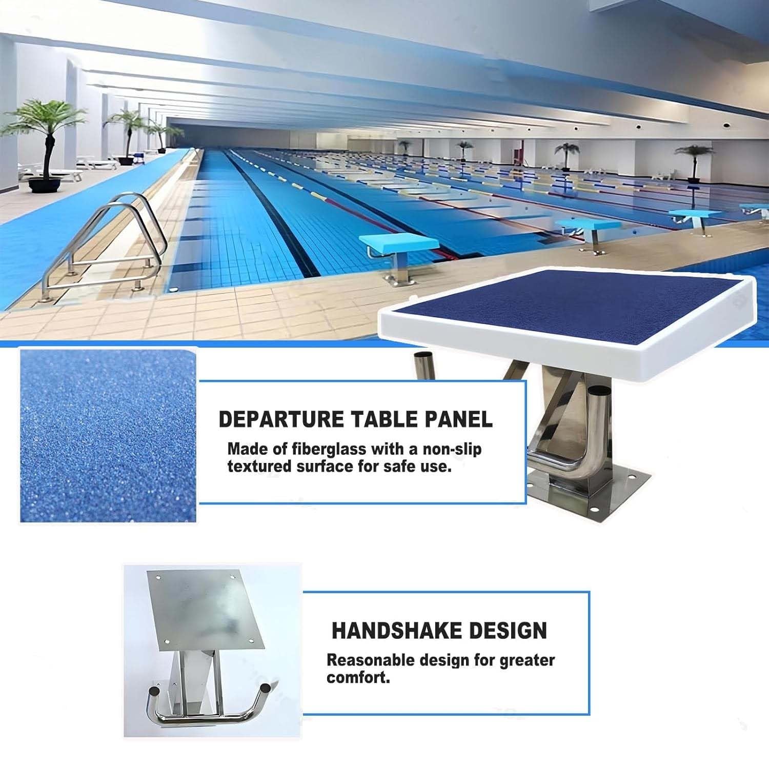 Tavola per immersioni per piscine pesanti, supporto inclinato a 15° con superficie antiscivolo, piattaforma di immersione sicura per piscine interrate e fuori terra