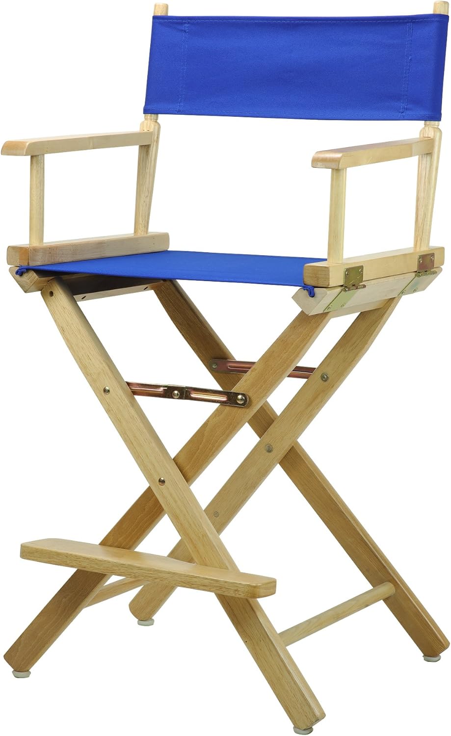 Casual Home 24" Director's Chair Natural Frame with Royal Blue Canvas, Counter Height