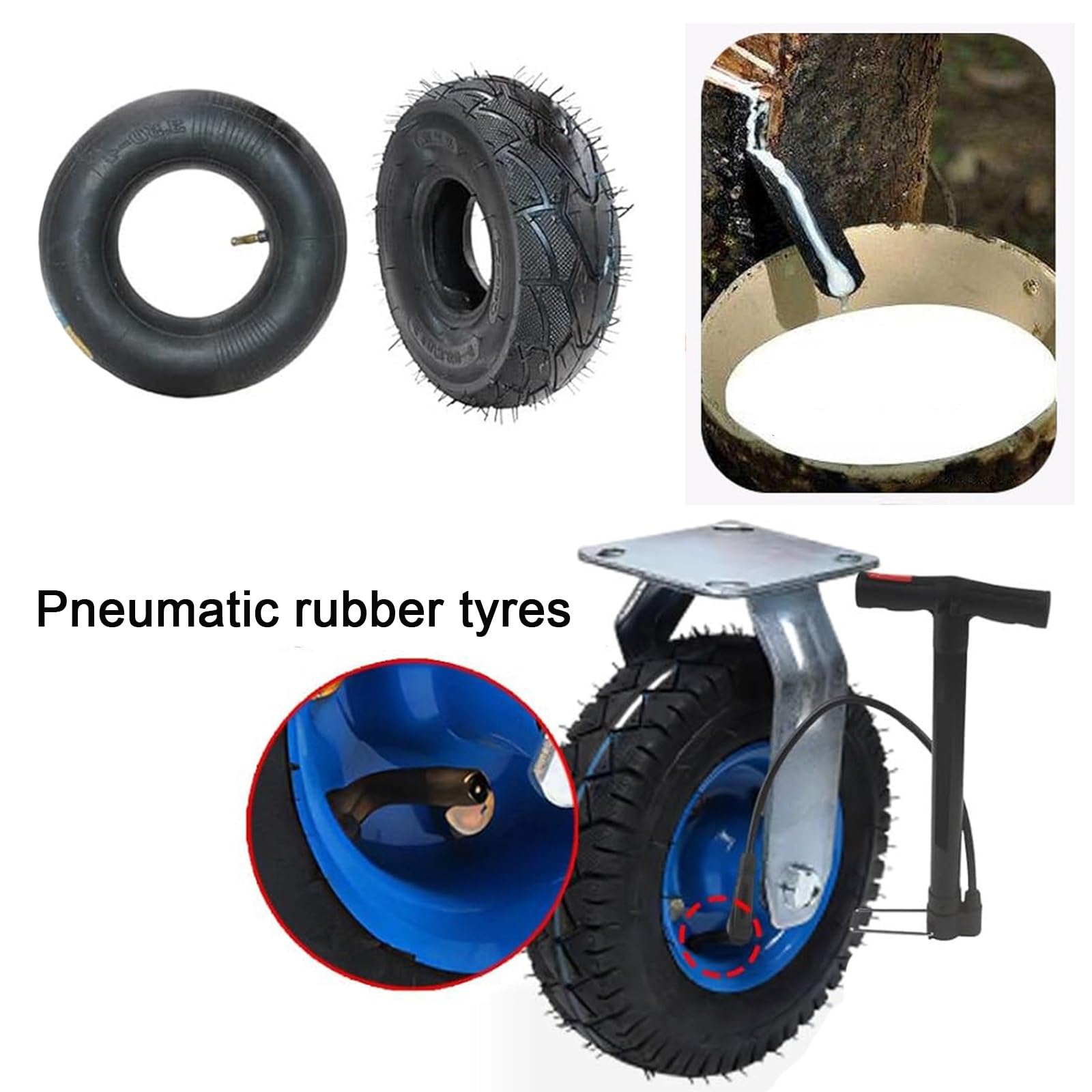 Ruote girevoli mobili, Ruote per carichi pesanti con freni, ruote Fissa per mobili, da 2 pezzi, Ruote Pneumatiche, Ruota di trasporto Industriale, 150mm 200mm 250mm, Ruote per Carrello