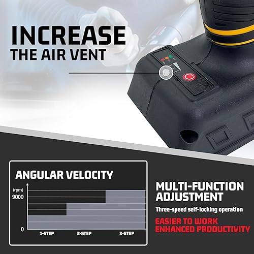 Miniatura 7 de Herramienta de amoladora para batería Dewalt de 20 V, motor eléctrico sin escobillas de 11000 RPM, amoladoras de 3 velocidades variables, amoladora