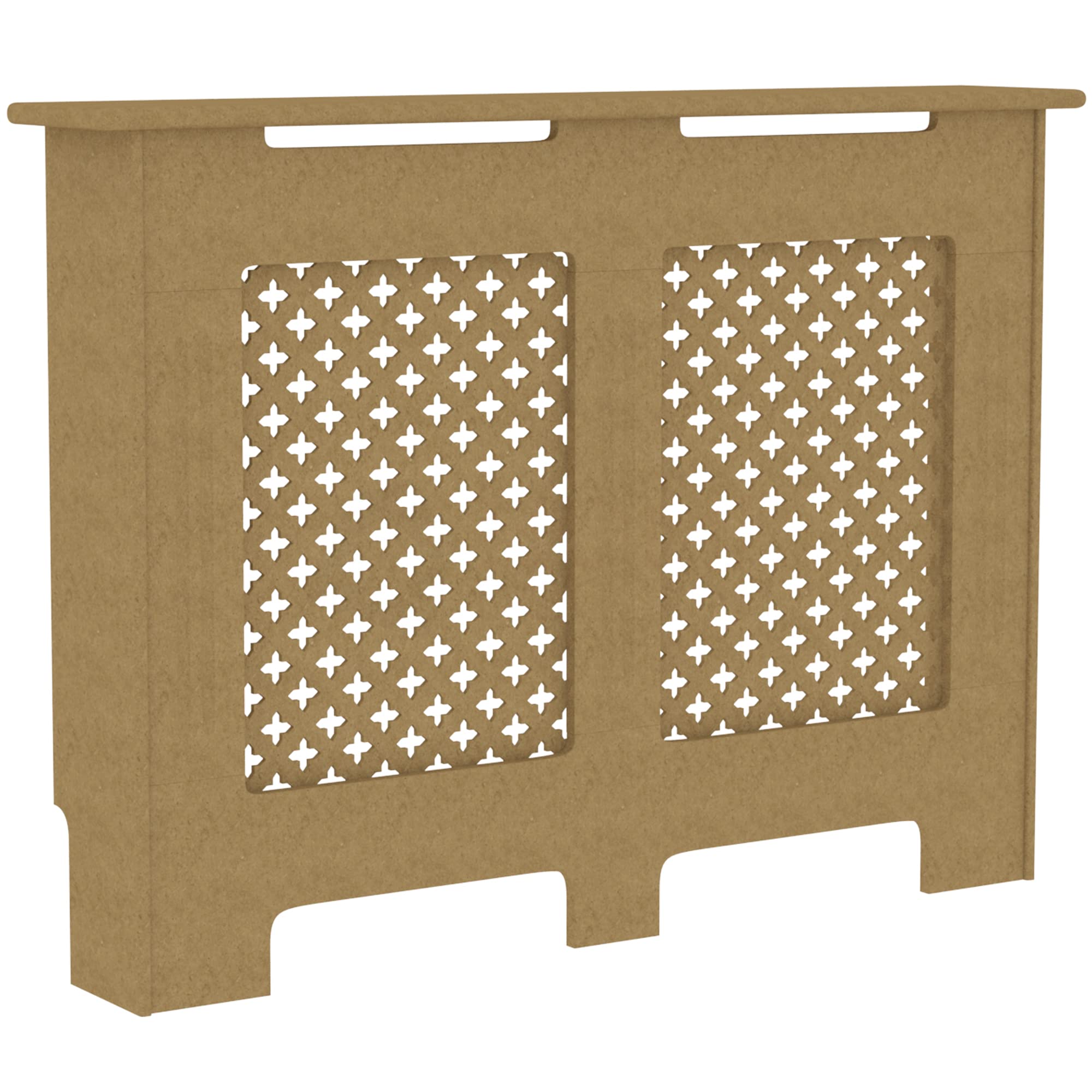 Vida Designs Oxford Radiator Cover – Traditional Cross Pattern, Unfinished, MDF, Customisable Finish, Heat Efficient, Medium, (H 82 x W 111 x D 19 cm)