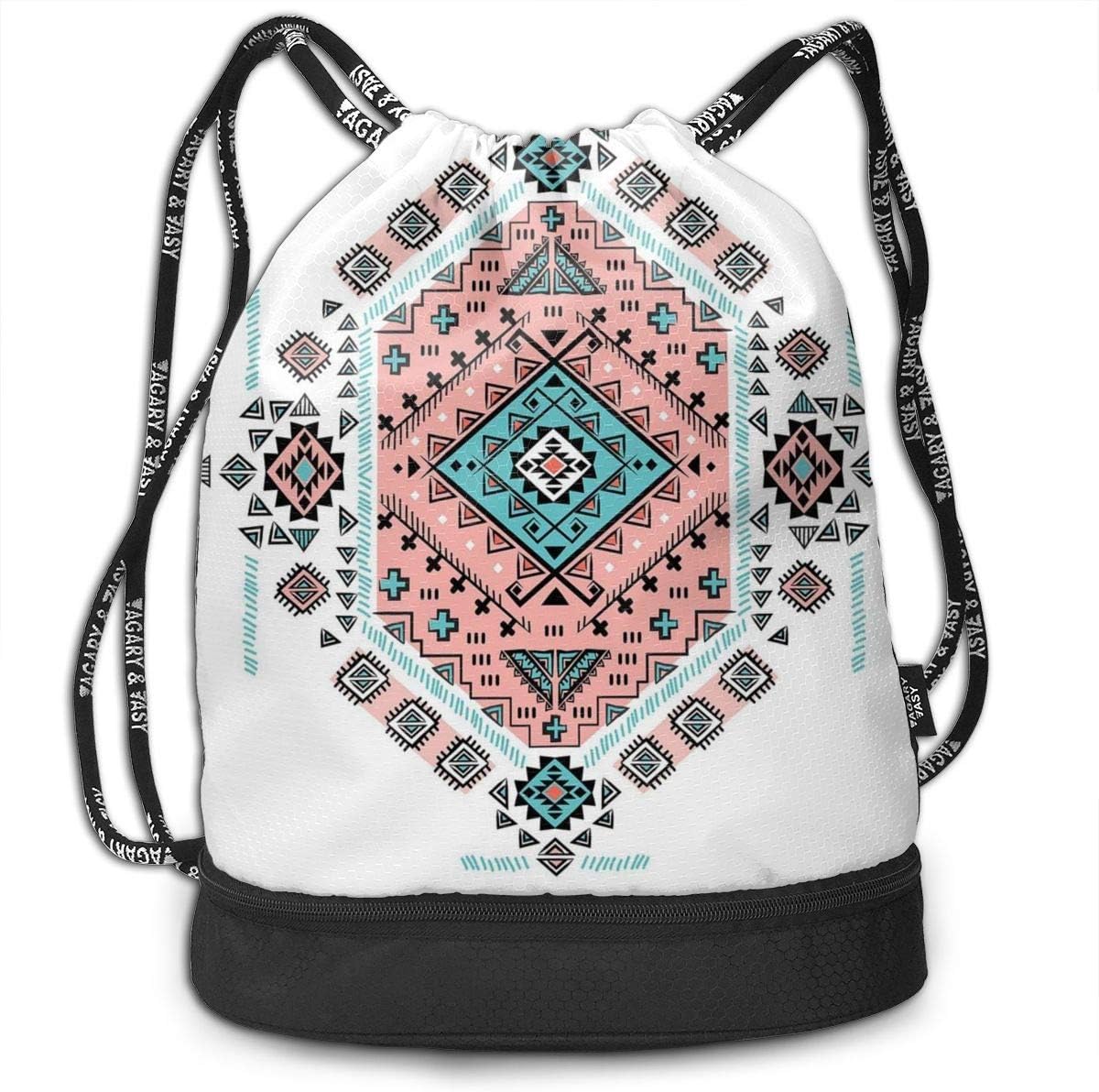 PmseK Multipurpose Drawstring Bag for Men & Women, Cosmos Design With Shooting Stars And Colorful Polka Dots Alien Spacecrafts Cartoon,Tote Sack Large Storage Sackpack for Gym Travel Hiking