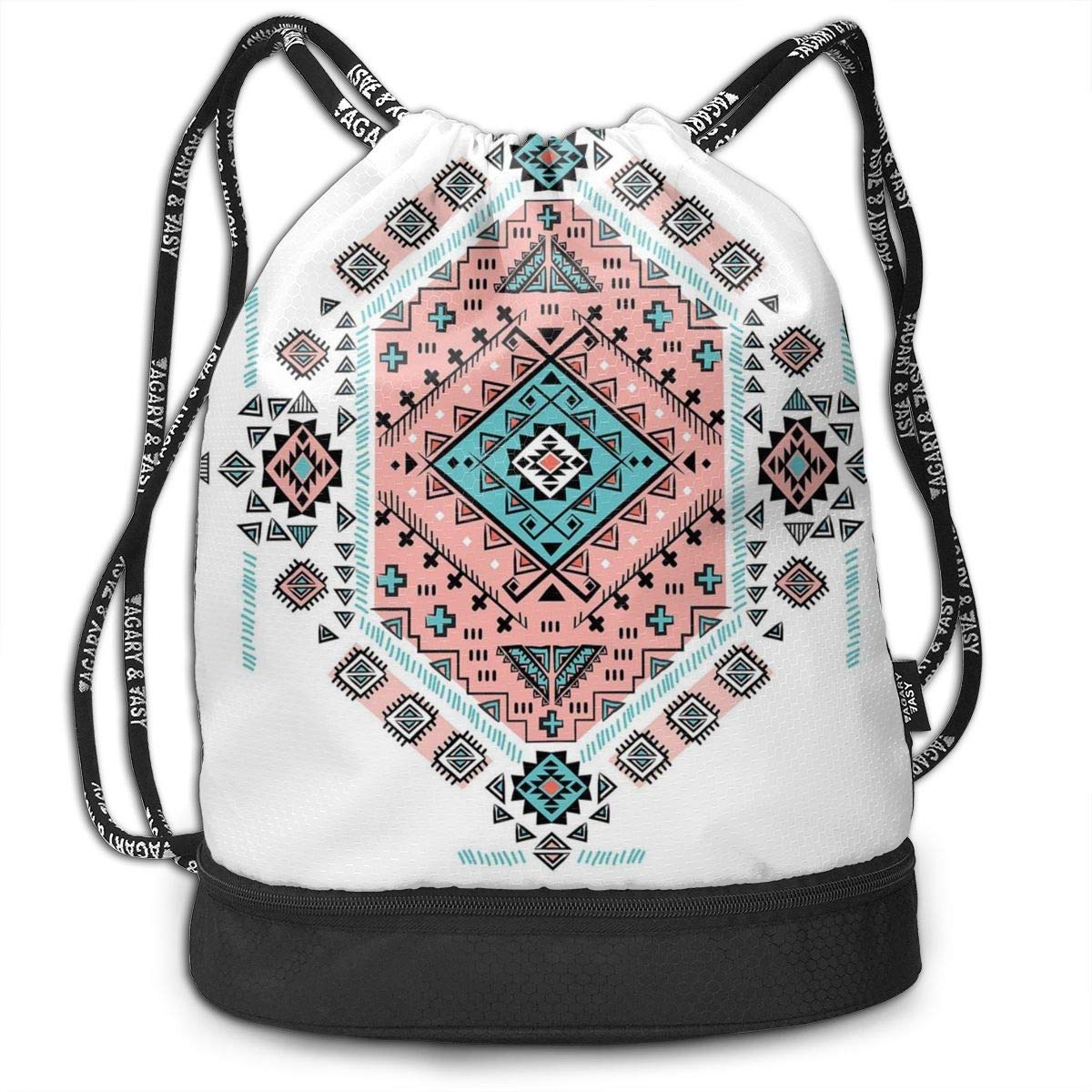 PmseK Multipurpose Drawstring Bag for Men & Women, Cosmos Design With Shooting Stars And Colorful Polka Dots Alien Spacecrafts Cartoon,Tote Sack Large Storage Sackpack for Gym Travel Hiking