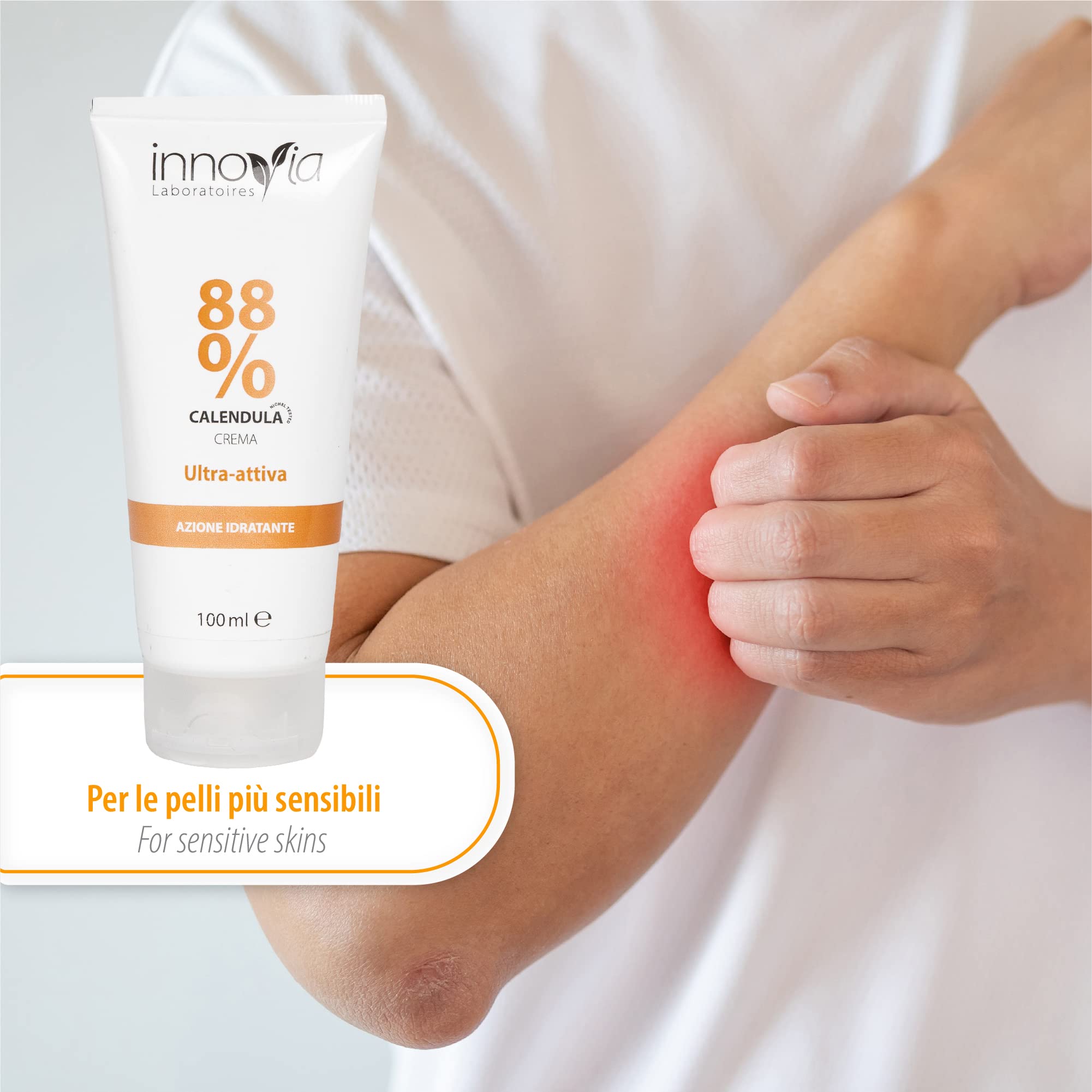 Crema alla Calendula 88% 100ml Lenitiva Emolliente per Ustioni Scottature Irritazioni Pelli Sensibili Made in Italy