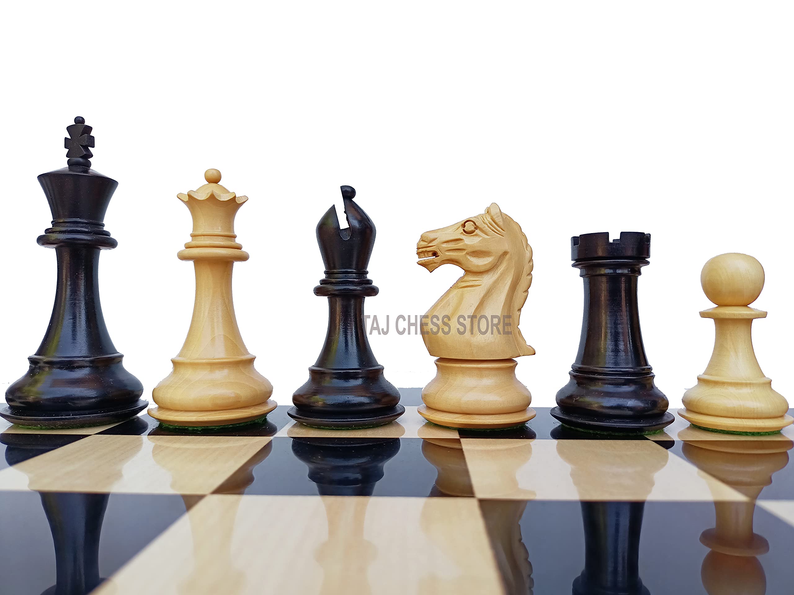 Buy ooden Staunton Chess Pieces with 2 Extra Queens 4" Fierce Knight