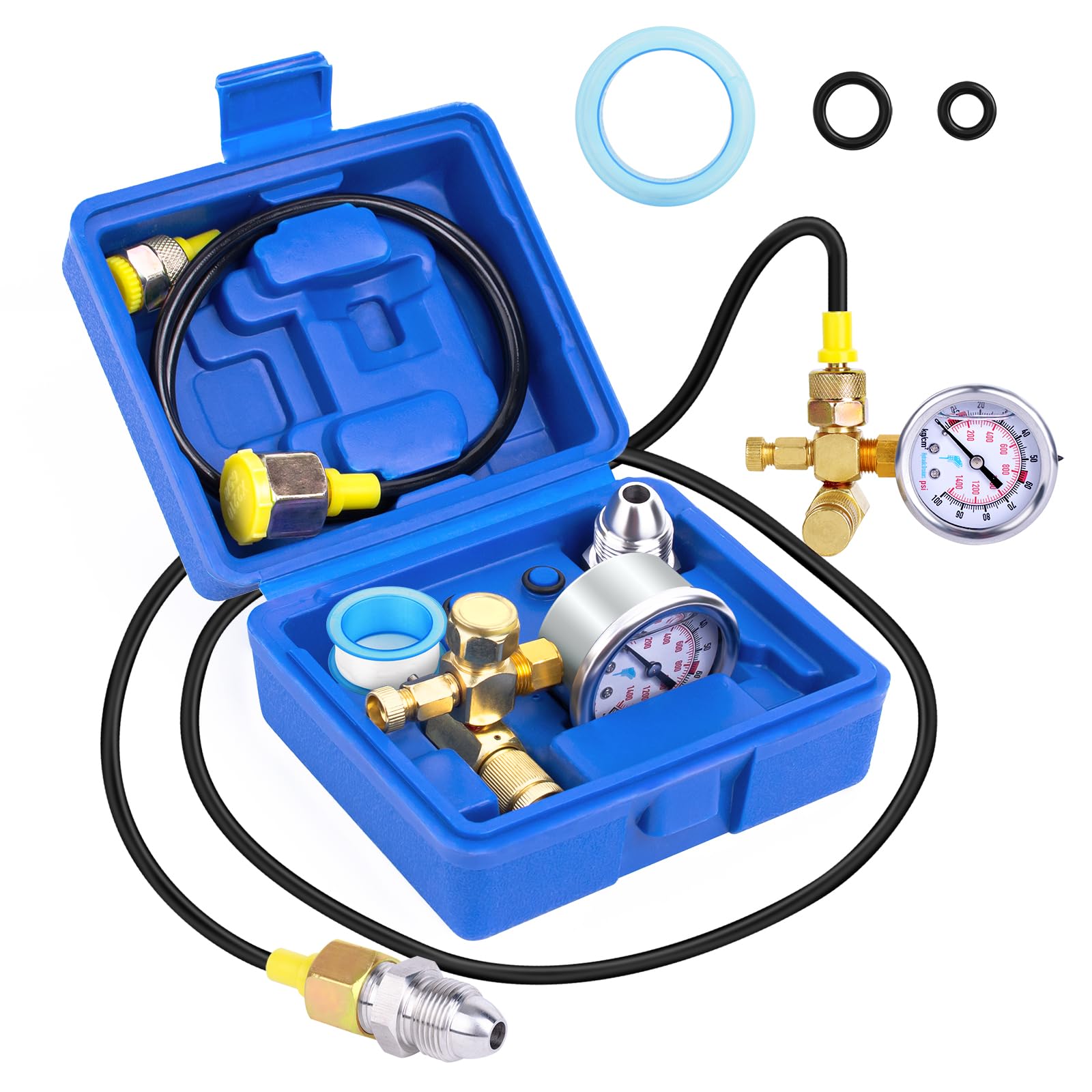 GRYVOZE Hydraulic Breaker Hammer Nitrogen Gas Charging Kit, Hydraulic Breaker Hammer Test Tools, Nitrogen Gas Pressure Test Tools with Dual Scale Gauge(0-1420PSI or 100kg/cm²) and CGA580 Adapter