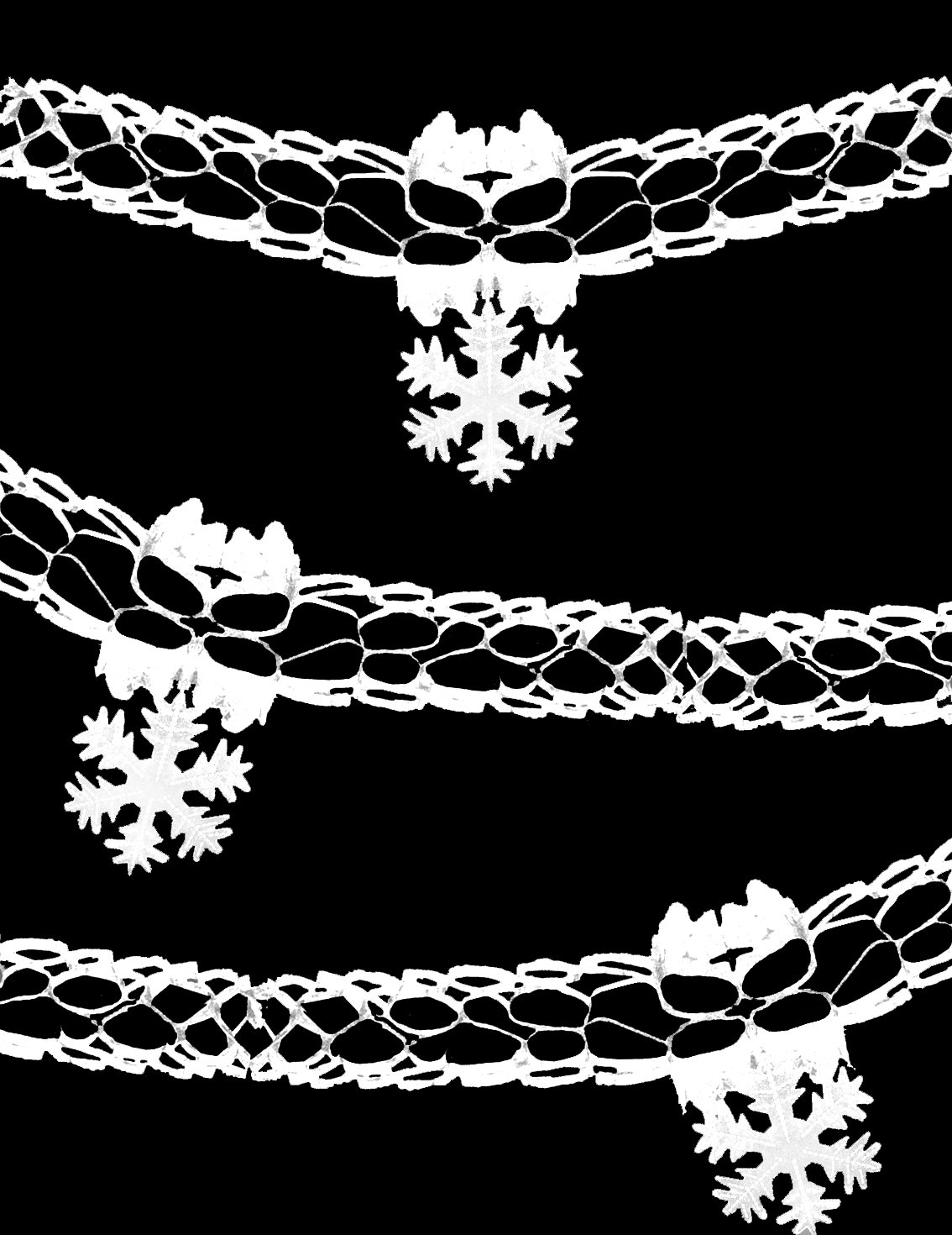 9ft Beautiful White Snowflake Garland Christmas Decoration (DP84)