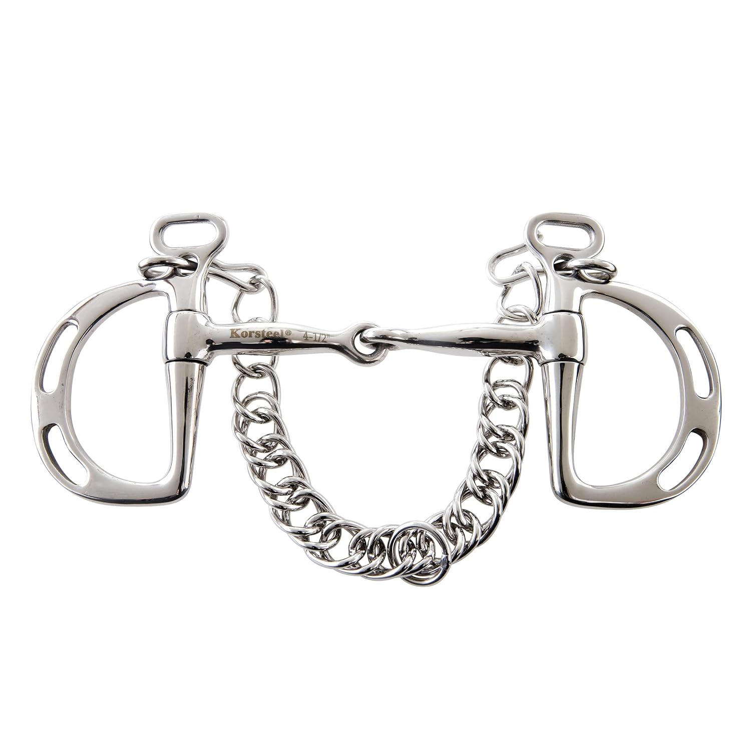 Korsteel Stainless Steel Jointed Slotted Kimblewick Bit, 4.5"