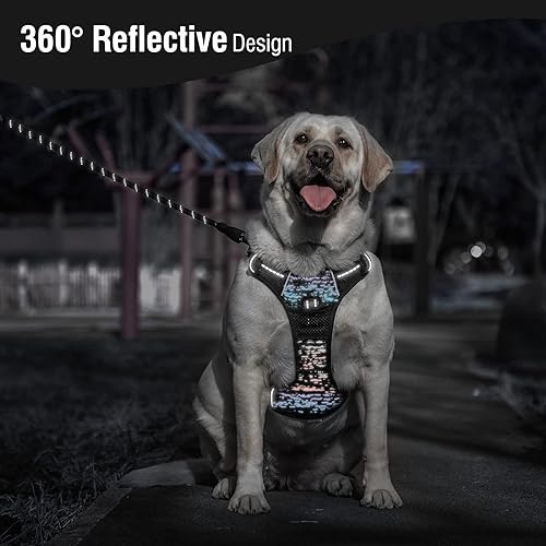 Miniatura 7 de SCENEREAL Arnés y correa para perro sin tirones chaleco reflectante ajustable y acolchado suave de 360 con correa resistente de 5 pies para perro y