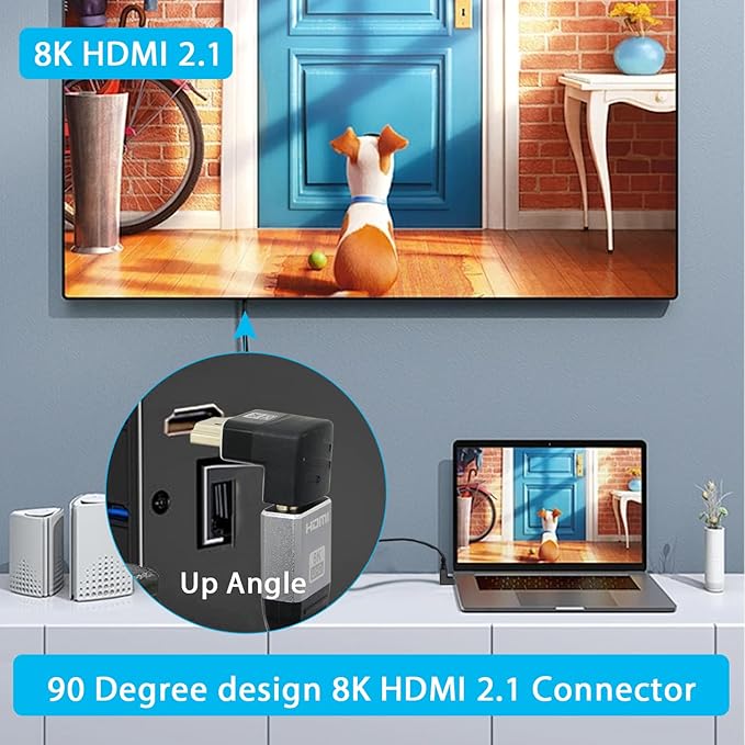 Adaptador HDMI Macho a Hembra 8K 90°/270° para Laptop miniatura 7
