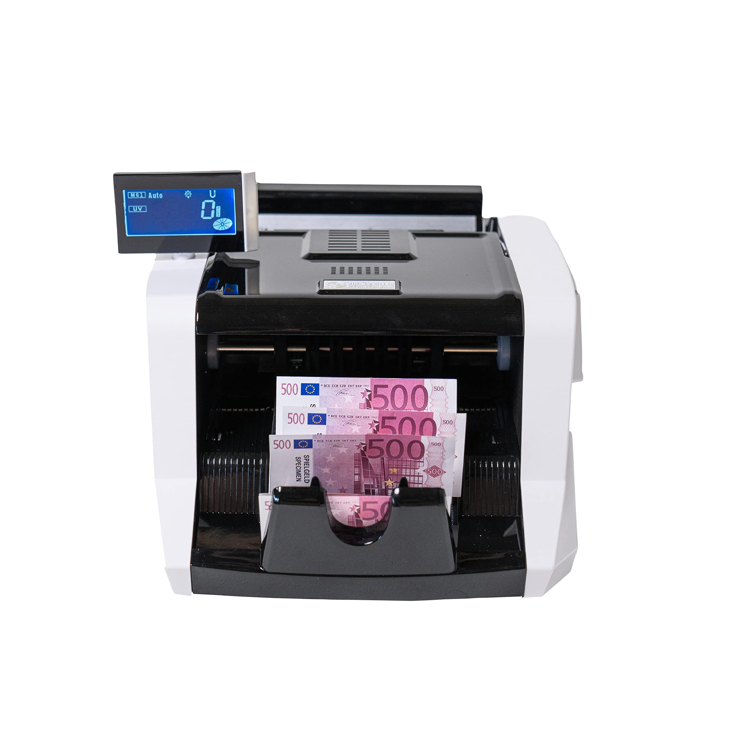 Conta Banconote | Macchina Conta Soldi Professionale | Rilevatore Banconote False 4-Fold | 1000 Banconote/min | Verifica Banconote e Controllo Soldi Falsi | Incl. Pennarello Banconote