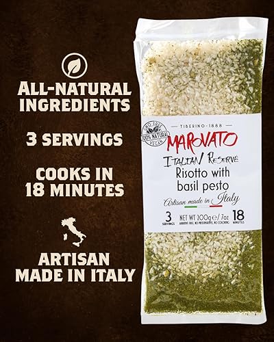Miniatura 2 de Tiberino 's Real Italian Meals - Risotto con pesto de albahaca, todos los ingredientes naturales, importado de Italia, sin OMG, aditivos o