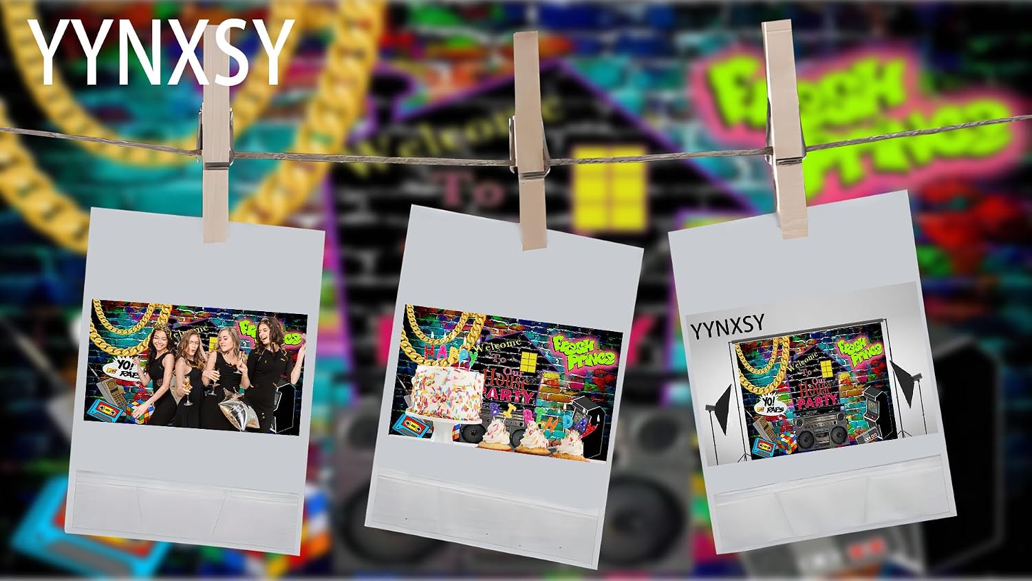 YYNXSY 80's Party Decorations Brick Wall Photography Backdrop 10X8FT YY-27 image 5