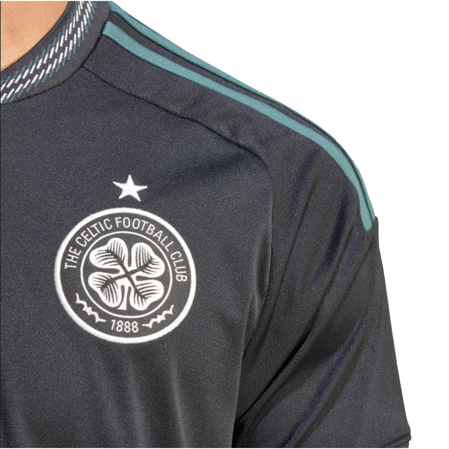 adidas Maglia da calcio Celtic 23/24 Away da uomo, colore nero, avvolta nel patrimonio scozzese, assorbe l'umidità
