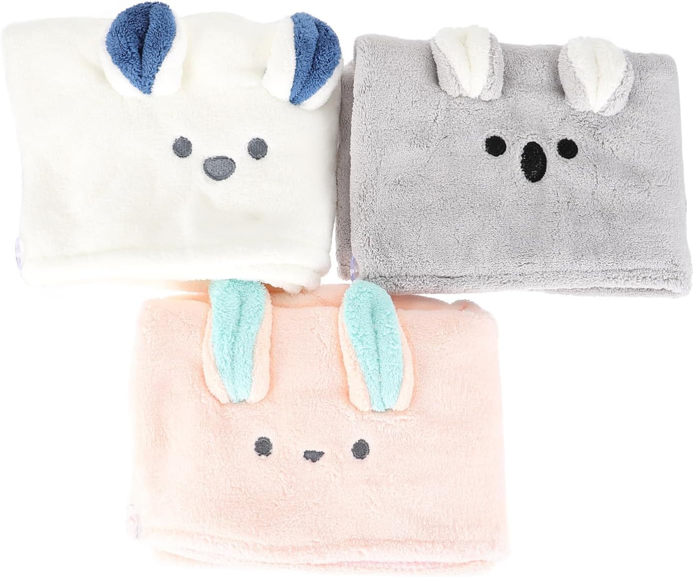 Housoutil 3pcs Quick Dry Hair Towel Absorbent Microfiber Hair Wrap for Fast Drying Lightweight Bath Shower Turban for Home Travel Use
