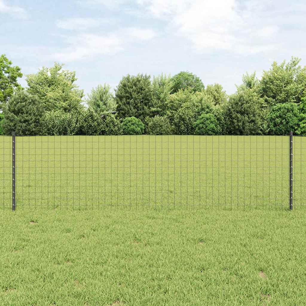 44 pali per recinzione, 100 cm, grigio, in acciaio verniciato a polvere, per giardino e terrazza