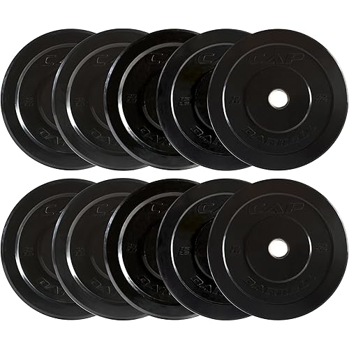 CAP Barbell 2-Inch Olympic Bumper Plate Weight Set | 100-370 lbs | Multiple Options