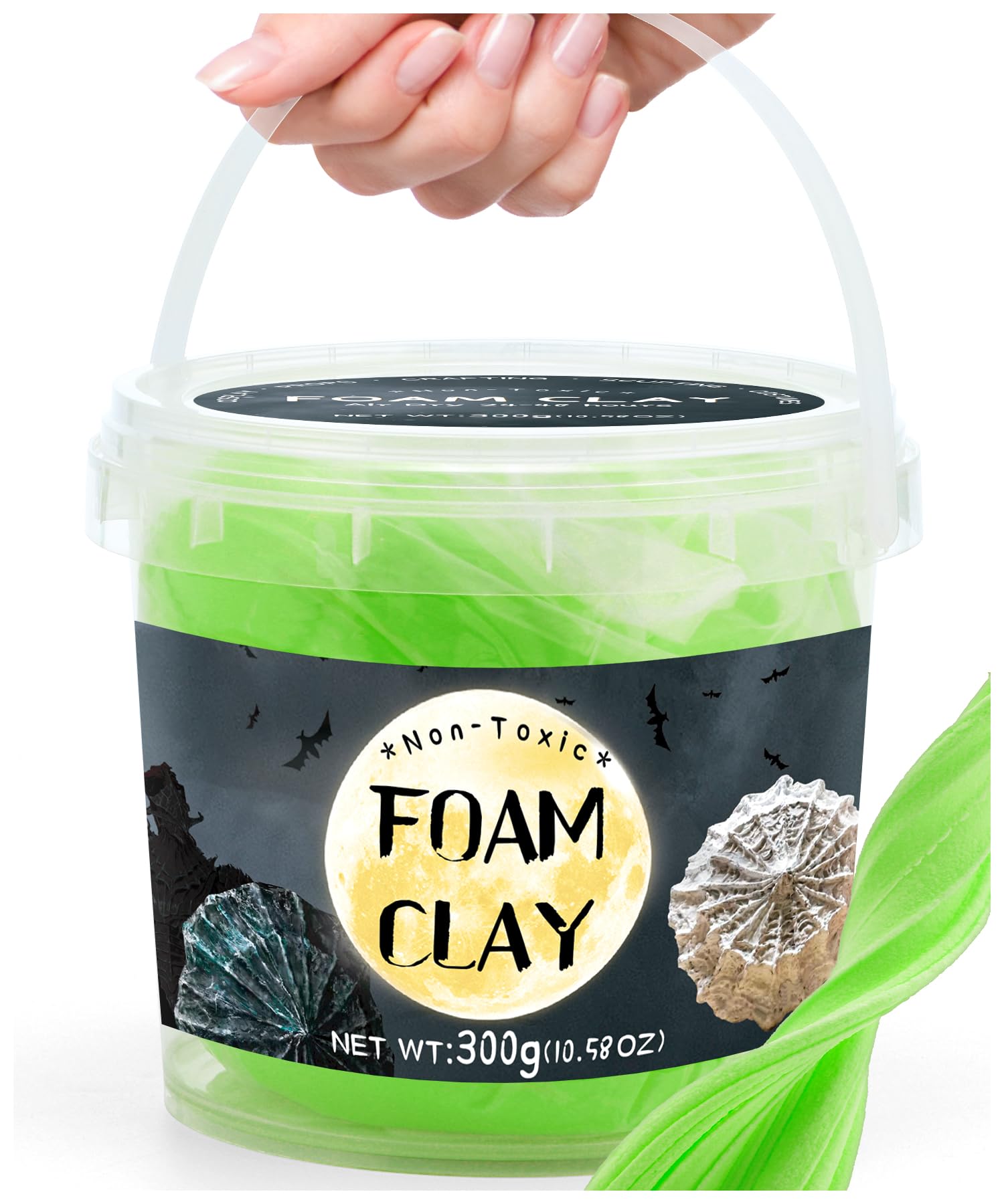 Fruit Green Moldable Cosplay Foam Clay (300 Gram) Air Dry Clay - High Density and Perfect for Intricate Designs | Figures | Masks | Craft Projects | Great for Cutting with Tools, Sanding or Shaping