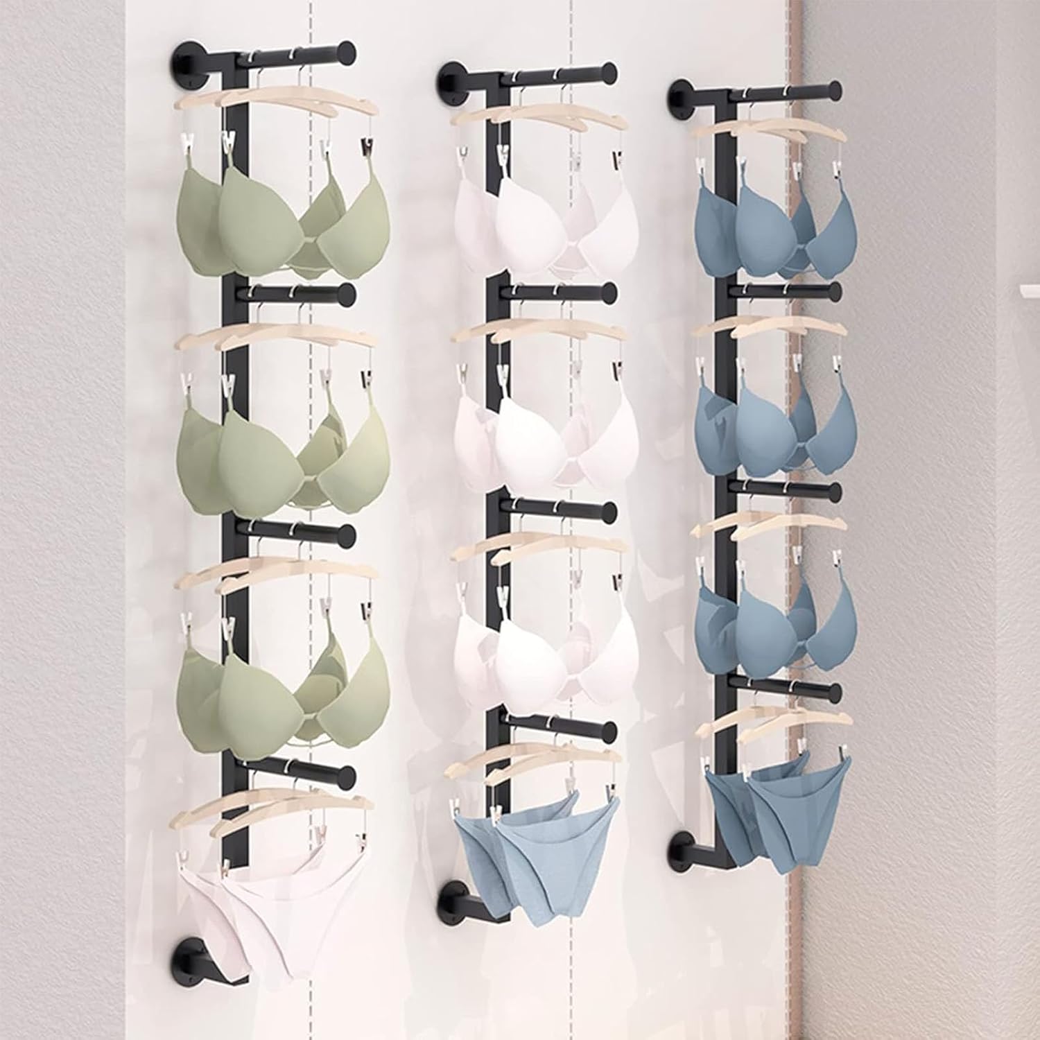 Clothing Store Underwear Bra Display Stand, Wall-Mounted Underwear Hook Bra Rack Lingerie Display Rack, Shorts Panties Rack for Underwear, Socks, Accessories, Scarves, Gloves