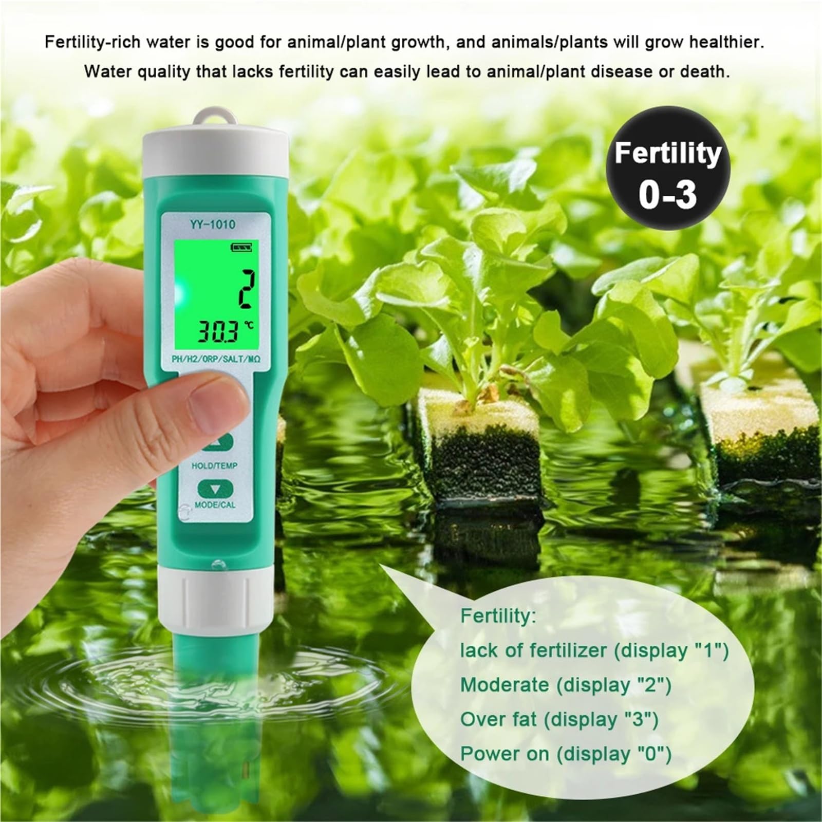 Tester dell'acqua, Misuratore di pH, tester TDS, ORP digitale, EC, salinità, H2, SG, spa, strumento for il test acqua acquario, soluzione for fertilizzanti, strumenti for il test della resistività