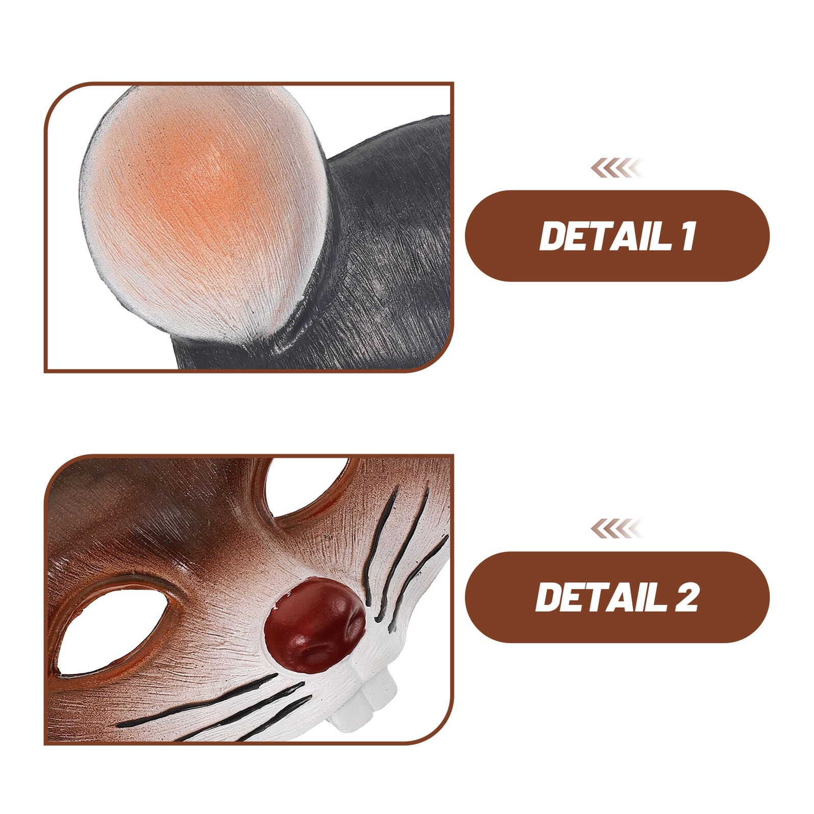 Milisten 3pezzi Maschera Da Topo Per Carnevale Maschera Da Topo Per Cosplay Per Feste Ragazza Realistica Animale