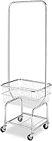 Whitmor Rolling Laundry Butler Cart - Chromed Metal, Lockable Wheels, Valet Bar & Shelf for Easy Mobility