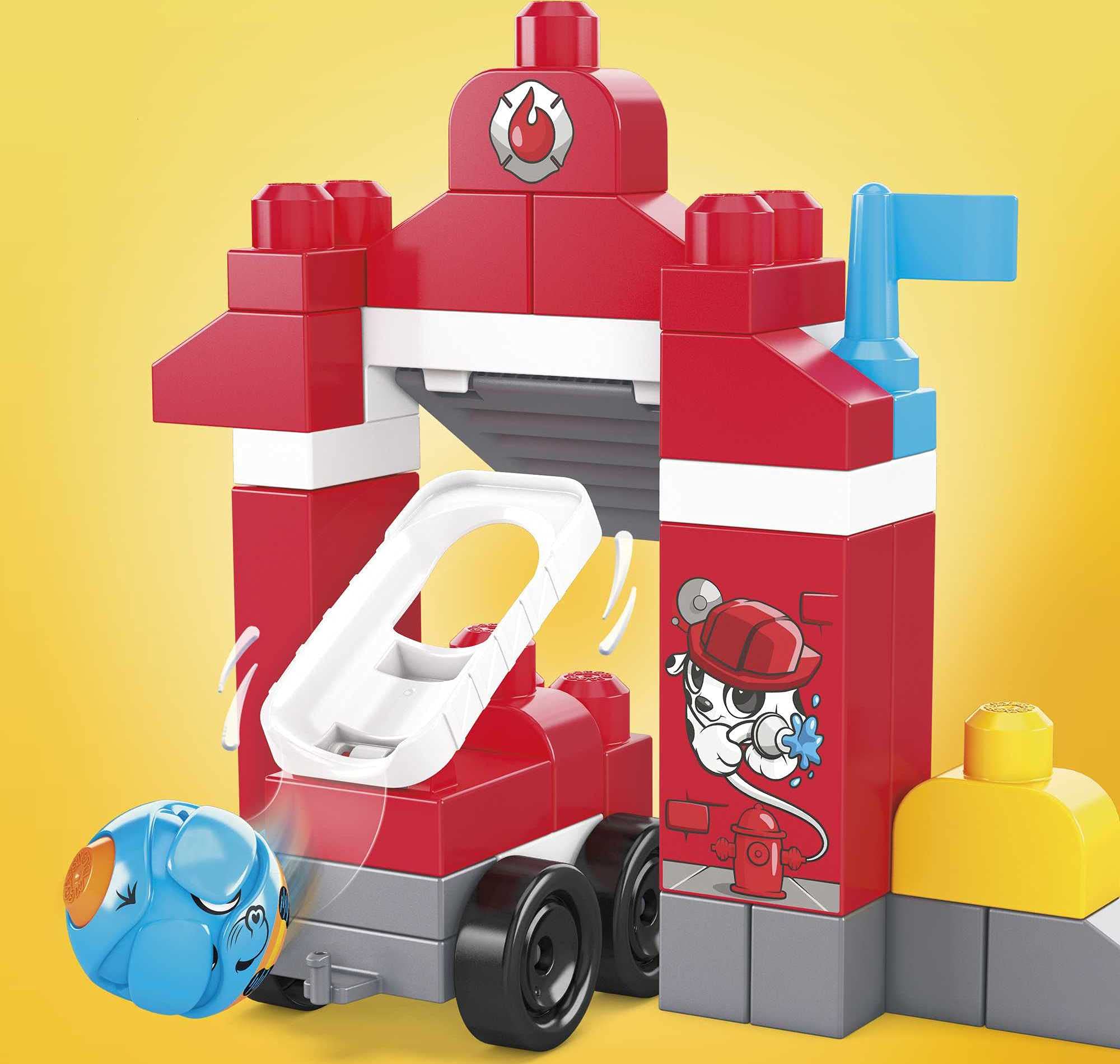 Mega Bloks- Bubù Cuccioli e la Stazione dei Pompieri, con 50 Blocchi da Costruzione, Giocattolo per Bambini 1+ Anni, GYH11